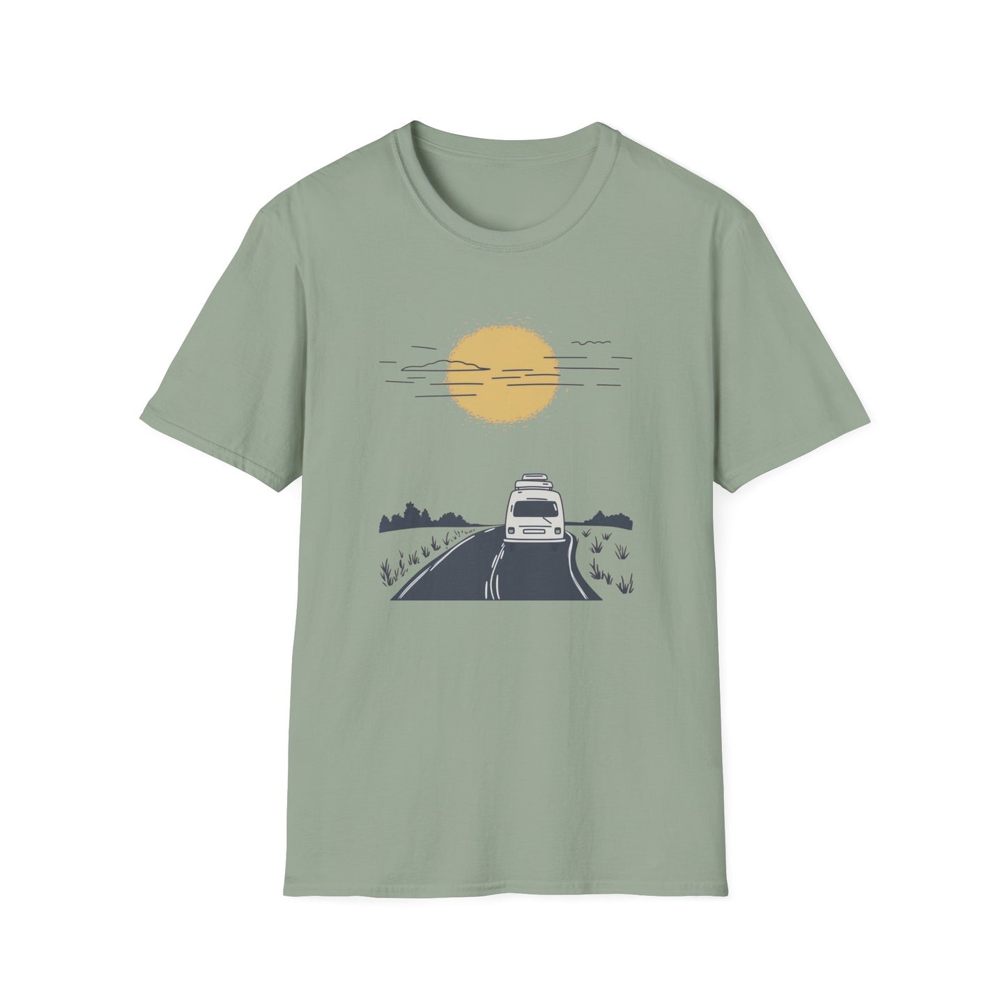 Chasing Sunsets Modern Van Life T-Shirt, Adventure Tee, Wanderlust Road Trip Shirt, Fun Outdoor Camping Top, Traveler Apparel Gift