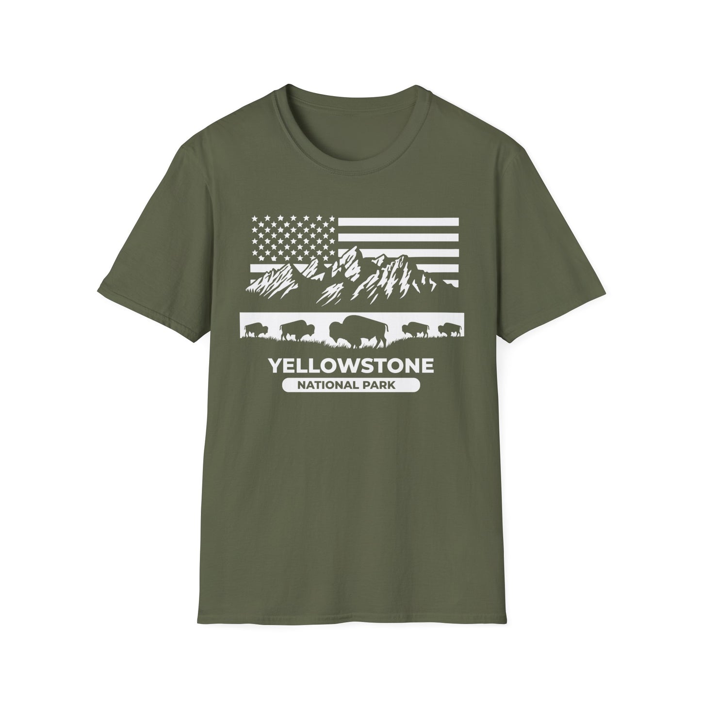 Yellowstone National Park Patriotic T-shirt | Patriotic American Flag graphic tee - Outdoor Lover's Shirt - Perfect for 2024 election season