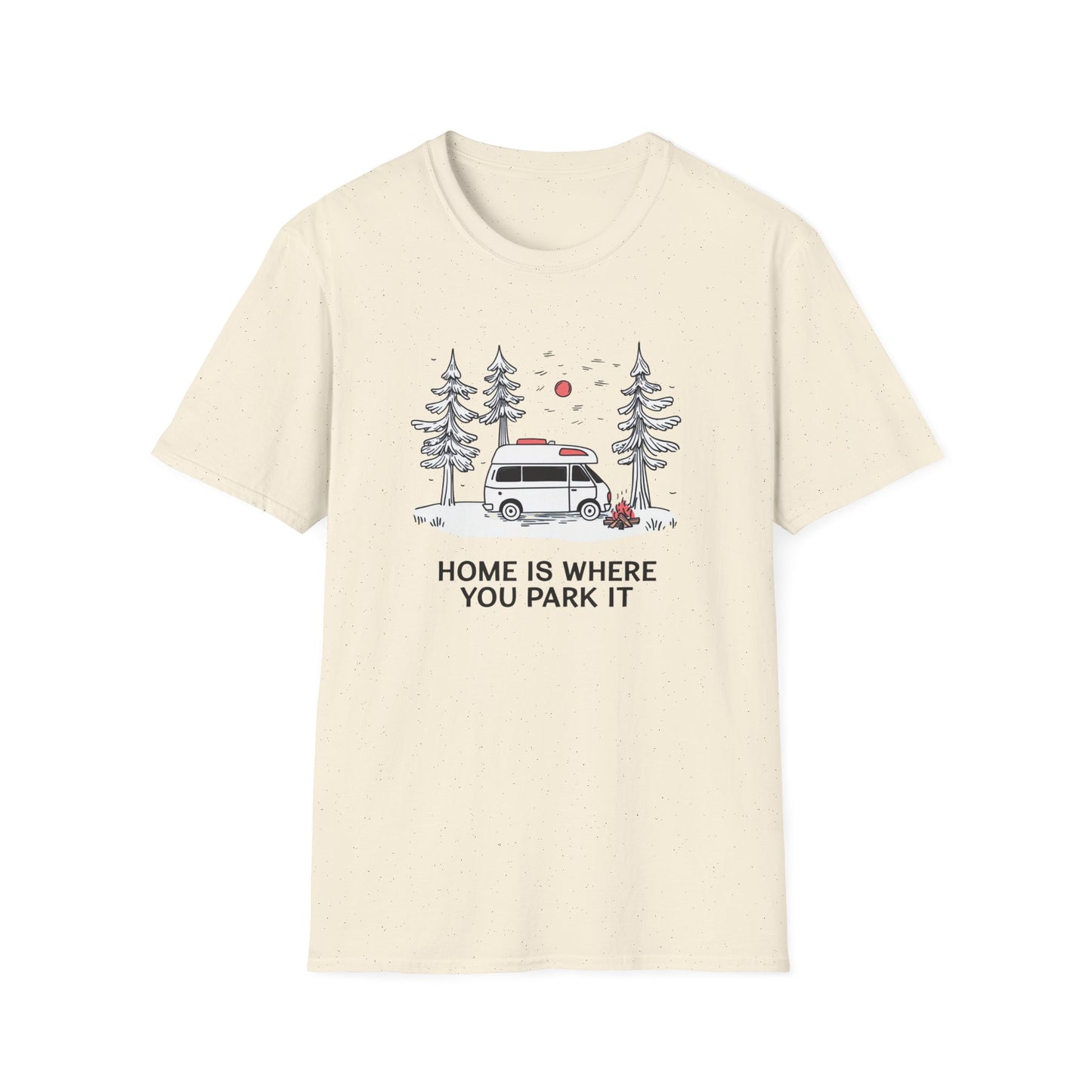 Home Is Where You Park It | Van Life Adventure T-Shirt, Camping Tee, Outdoor Lovers Gift, Road Trip Enthusiast, Minimalist Nature Shirt