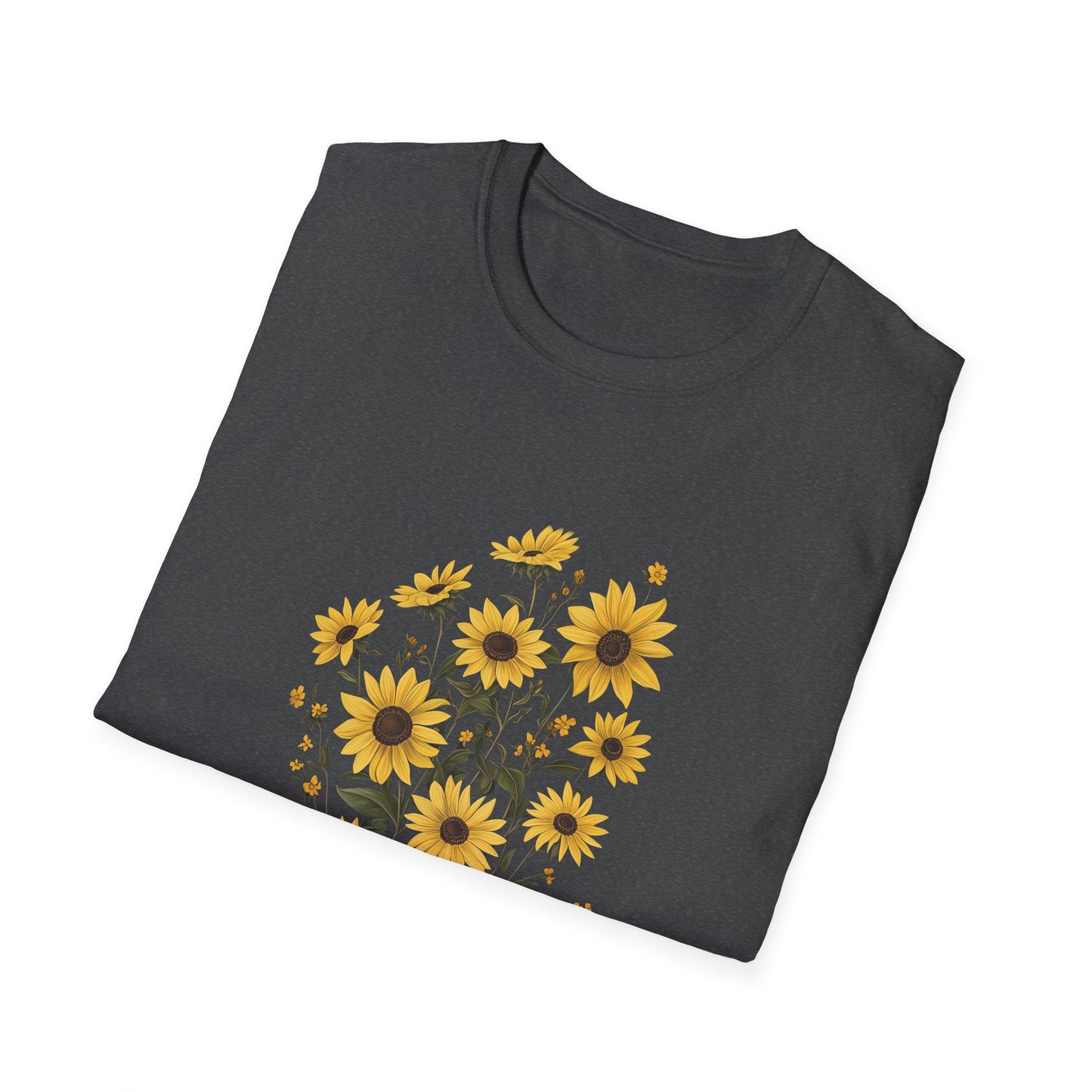 Sunflower Wildflower Graphic T-Shirt - Floral Nature Lovers Tee, Botanical Design Shirt for Women, Botanical Gift