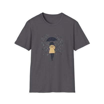 Rain Lover T-Shirt | Cozy Minimalist Aesthetic | Umbrella Rainy Day Outfit | Weather Lover Gift | Fall & Spring Fashion | Introvert Gift