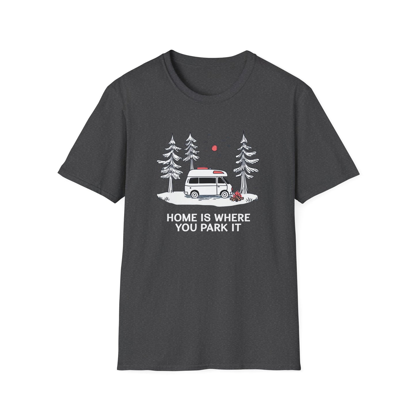 Home Is Where You Park It | Van Life Adventure T-Shirt, Camping Tee, Outdoor Lovers Gift, Road Trip Enthusiast, Minimalist Nature Shirt