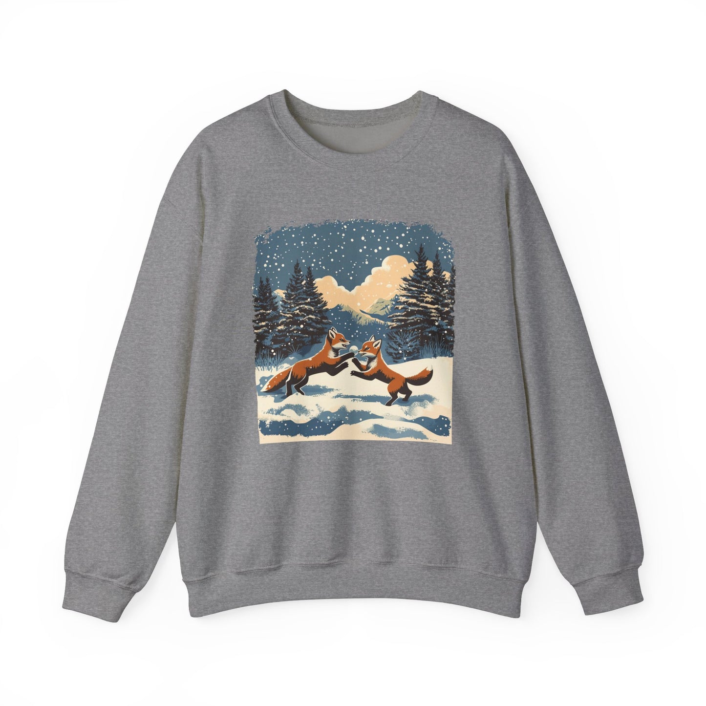 Cozy Winter Fox Sweatshirt | Retro Woodland Wildlife Christmas Sweater, Fox in Snow Pullover, Winter Nature Sweatshirt, Wildlife Animal Gift