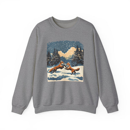 Cozy Winter Fox Sweatshirt | Retro Woodland Wildlife Christmas Sweater, Fox in Snow Pullover, Winter Nature Sweatshirt, Wildlife Animal Gift