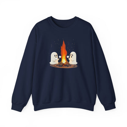 Halloween Ghost Campfire Sweatshirt, Camping Sweatshirt, Cute Spooky Tee, Halloween Party Outfit, Halloween 2024, Ghostly Campfire