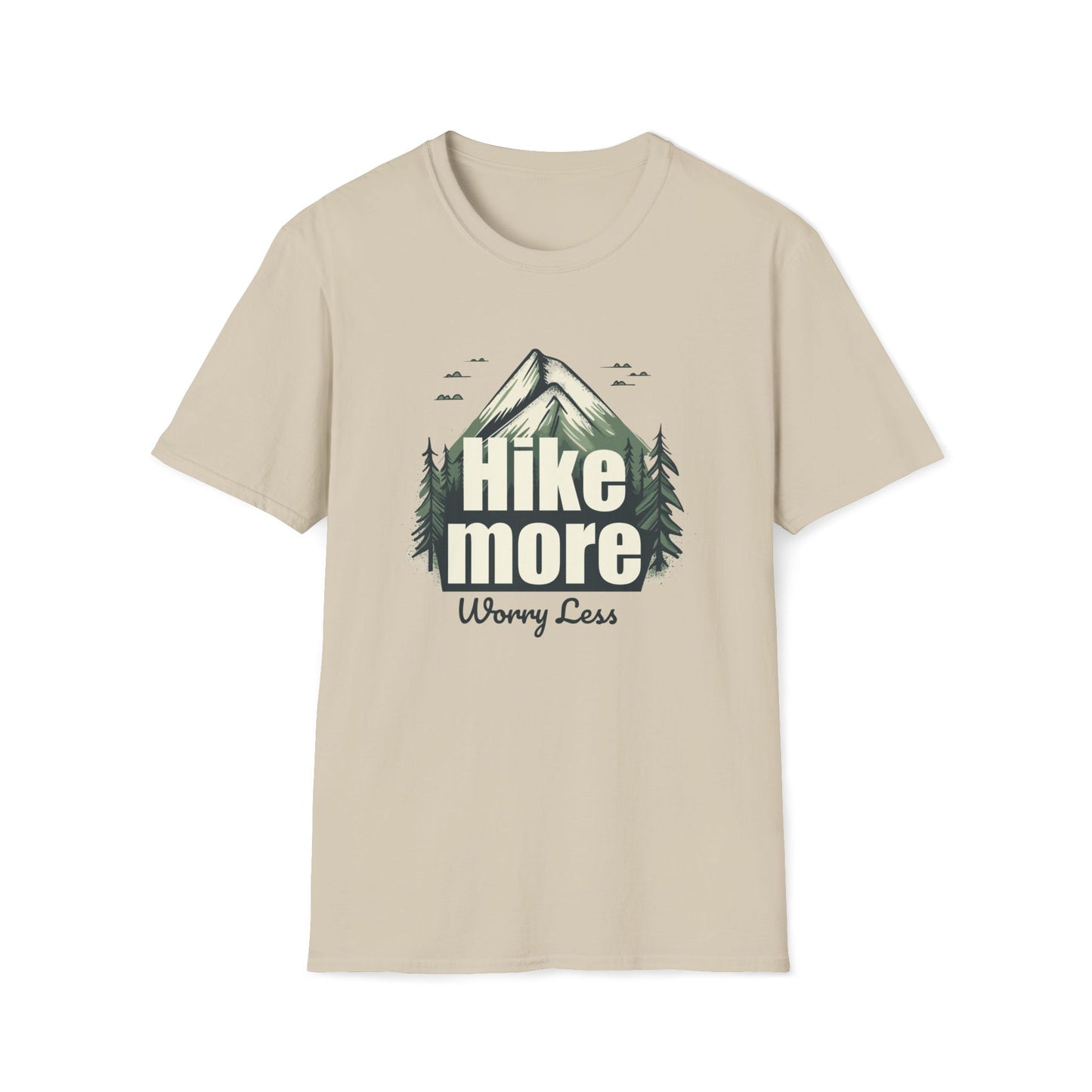 Hike More Worry Less T-Shirt, Outdoor Hiking Graphic Tee, Mountain Lover Gift, Adventure Clothing, Unisex Hiking Apparel