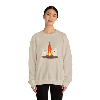 Halloween Ghost Campfire Sweatshirt, Camping Sweatshirt, Cute Spooky Tee, Halloween Party Outfit, Halloween 2024, Ghostly Campfire