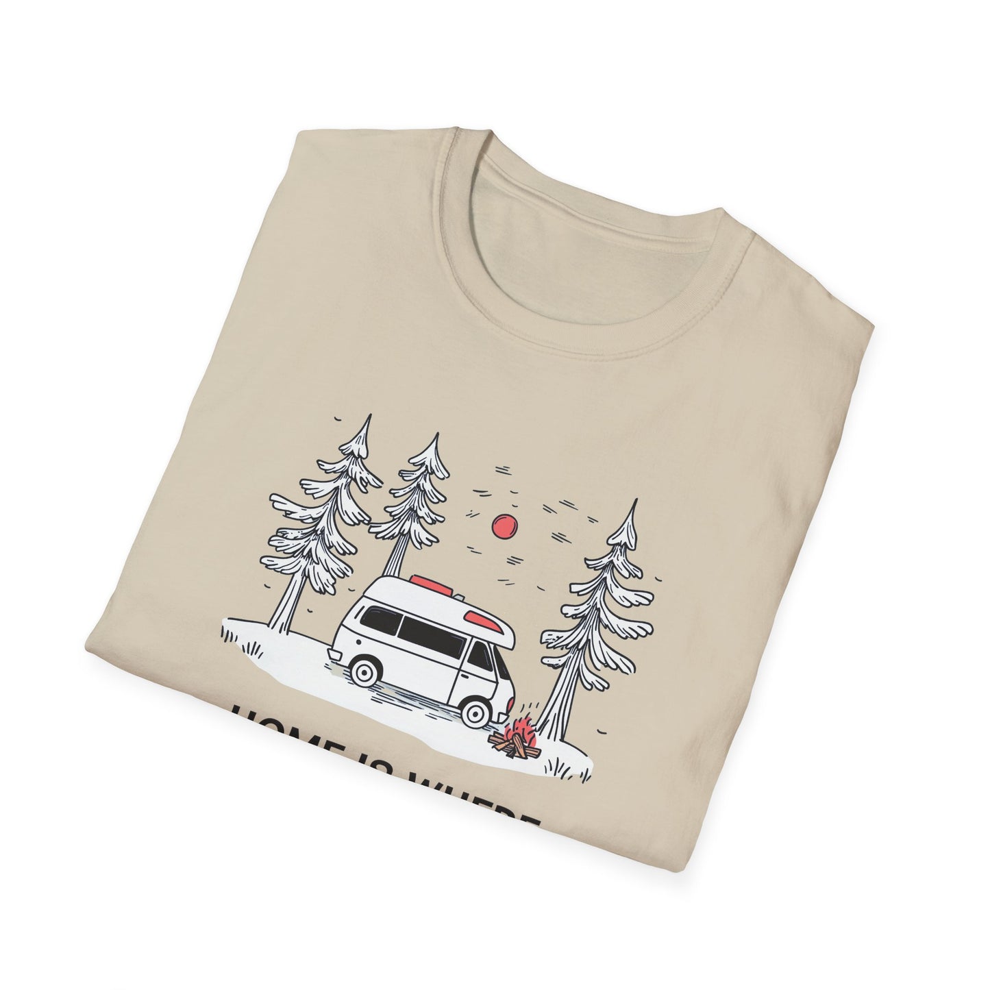 Home Is Where You Park It | Van Life Adventure T-Shirt, Camping Tee, Outdoor Lovers Gift, Road Trip Enthusiast, Minimalist Nature Shirt