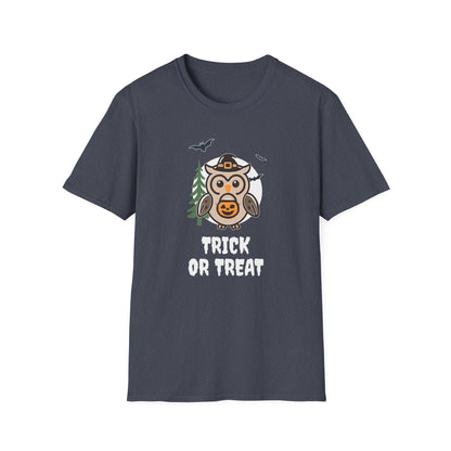 Cute Owl Halloween Trick or Treat T-Shirt | Adorable National Park Animal Illustration Tee | Perfect for Halloween and Nature Lovers