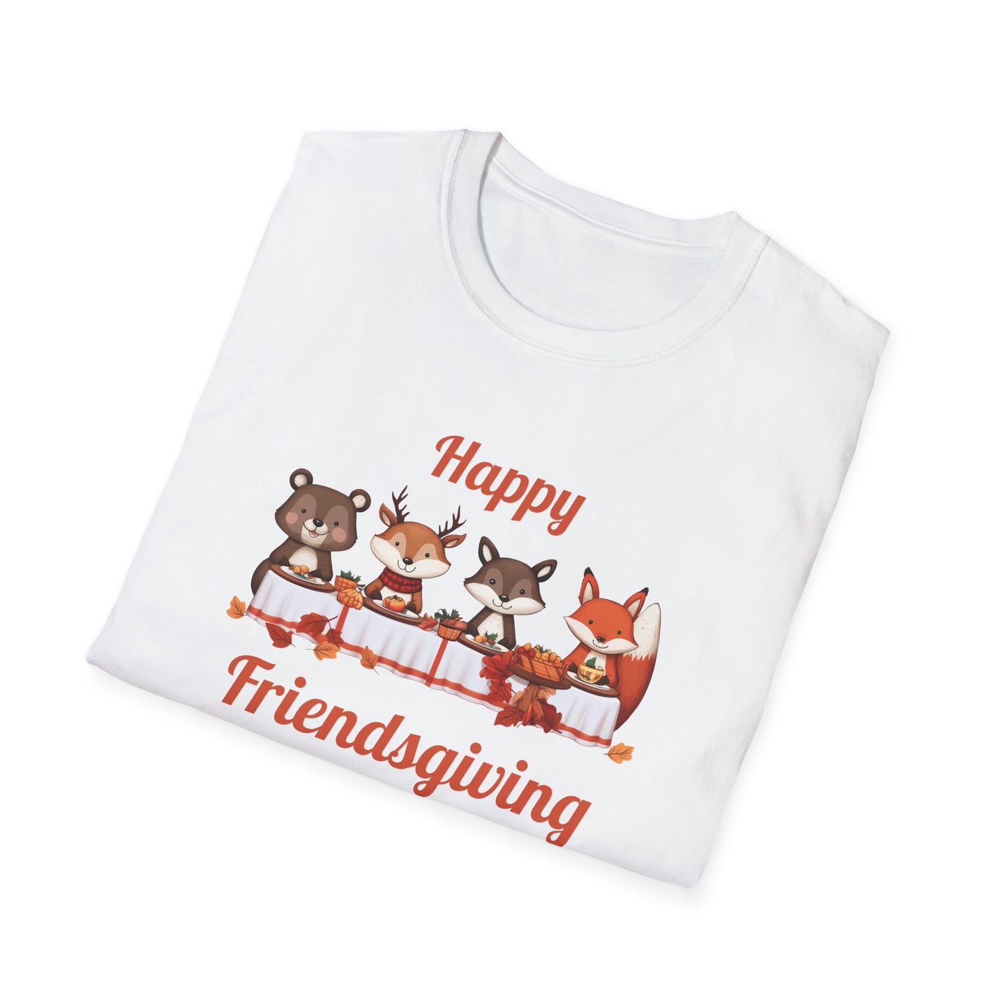 Cute Forest Animals Friendsgiving Thanksgiving T-Shirt - Fall Cozy Tee for Animal Lovers | Happy Thanksgiving & Pumpkin Season Shirt