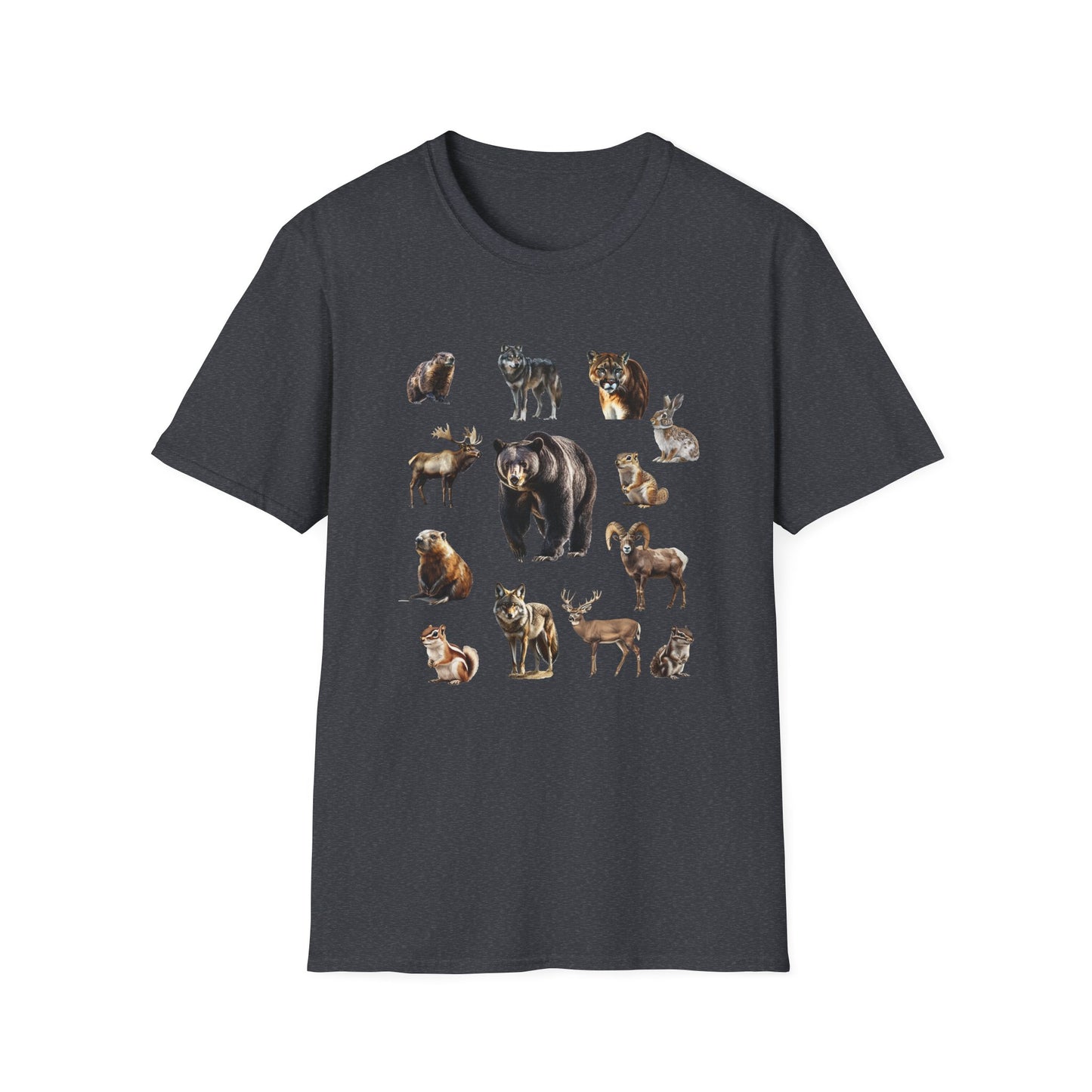 Rocky Mountain Wildlife T-Shirt - North American Wildlife Graphic Tee, Nature Lover & Hiker Shirt, Wildlife Gift for Animal Lovers