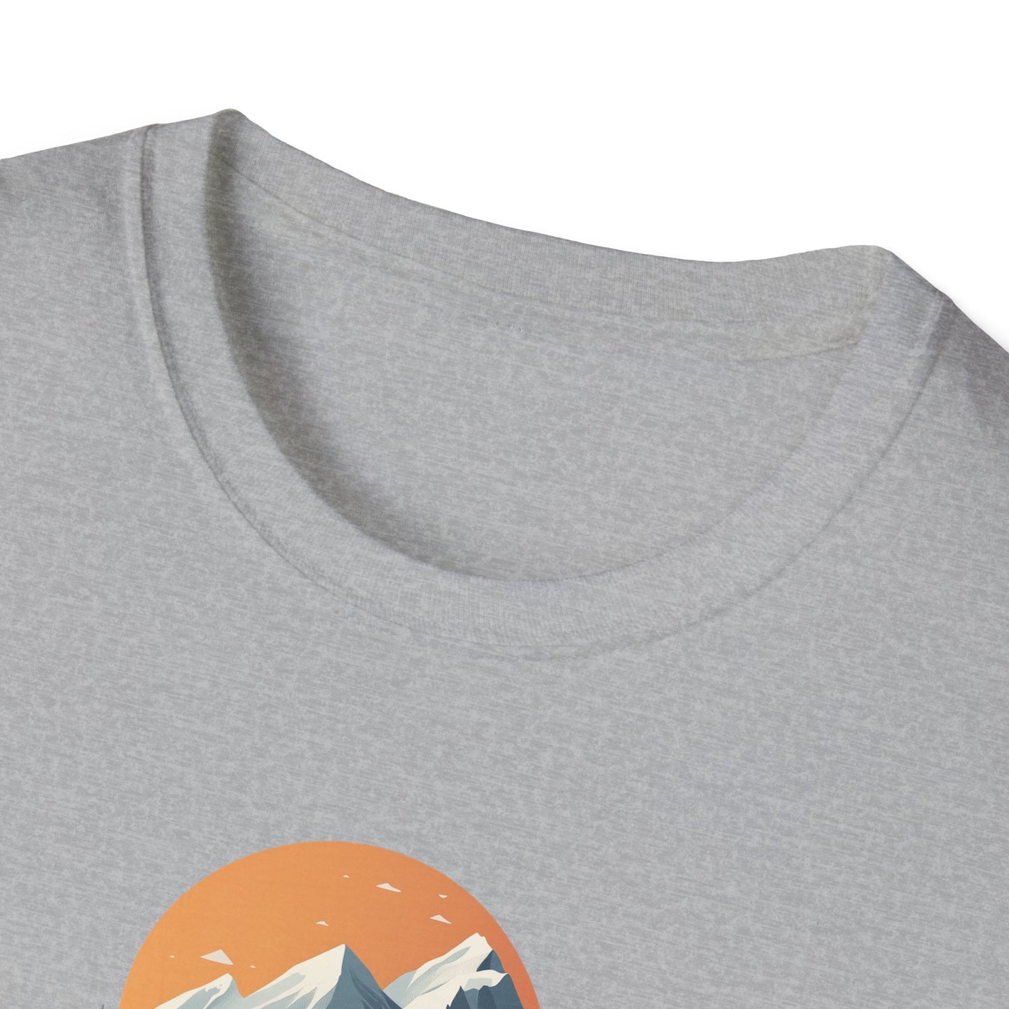 Mountain Sunset Isometric Landscape T-Shirt, Nature Scene Tee, Wilderness Hiking Shirt, Outdoor Adventure Top, Wildlife Graphic Tee