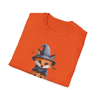 Cute Fox Halloween Shirt - Witch Fox in Pumpkin Graphic Tee - Spooky Season Fall Apparel - Halloween Gift for Fox Lovers