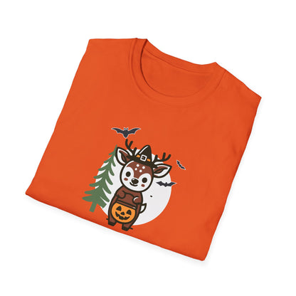 Cute Deer Halloween Trick or Treat T-Shirt | Adorable National Park Animal Illustration Tee | Perfect for Halloween and Nature Lovers