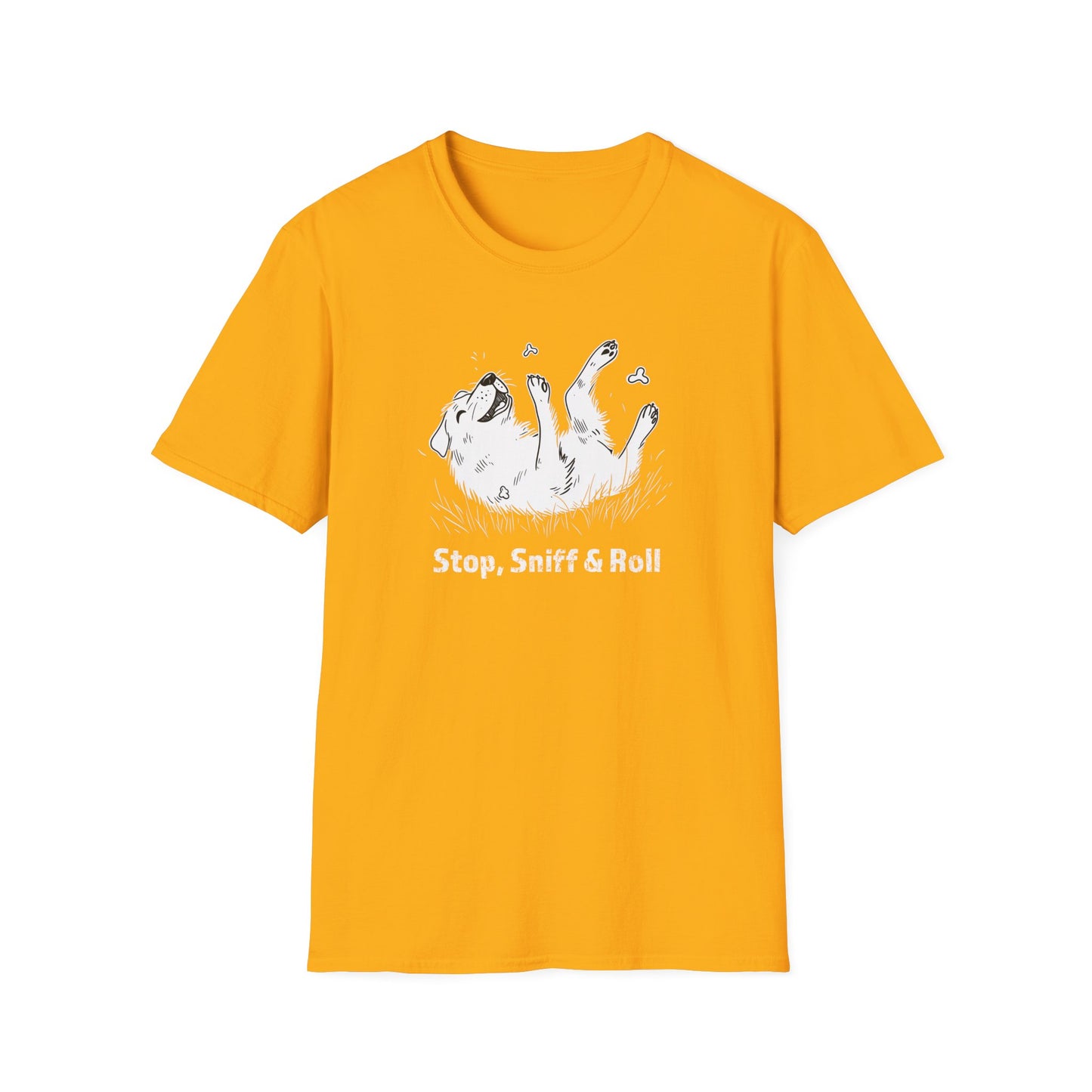 Stop, Sniff & Roll Dog Lover T-Shirt | Funny Dog Shirt for Pet Owners | Cute Dog Rolling Shirt | Gift for Dog Lovers