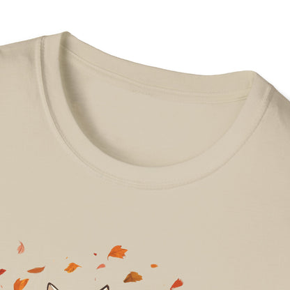 Fox Jumping in Autumn Leaves T-Shirt | Cute Fall Graphic Tee | Cozy Seasonal Shirt for Nature Lovers | Perfect Autumn Apparel Gift