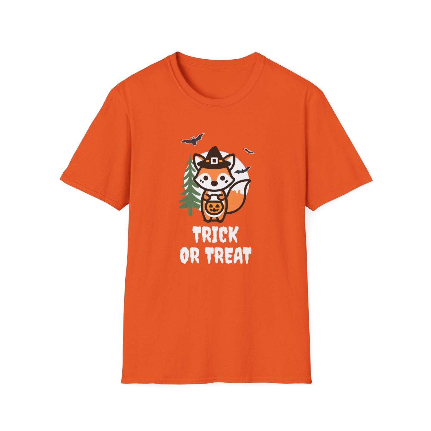 Cute Fox Halloween Trick or Treat T-Shirt | Adorable National Park Animal Illustration Tee | Perfect for Halloween and Nature Lovers