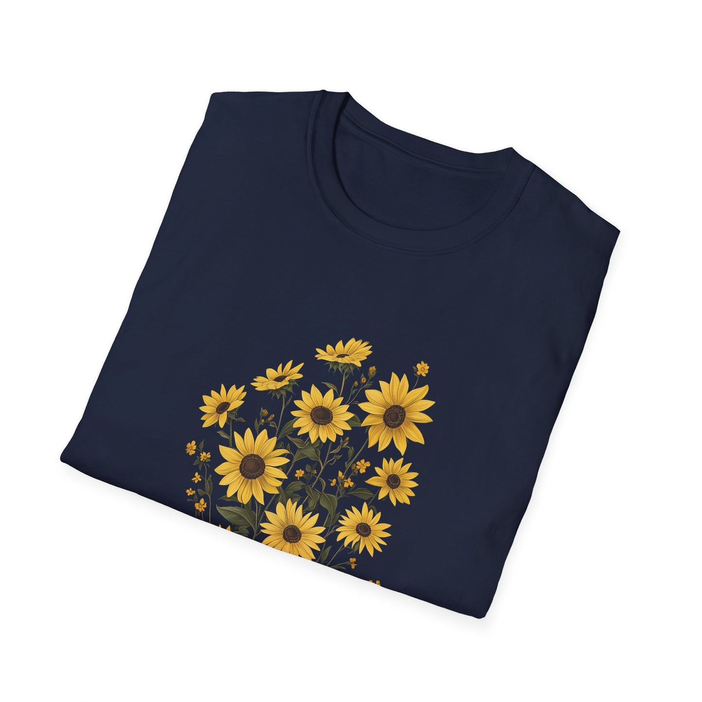 Sunflower Wildflower Graphic T-Shirt - Floral Nature Lovers Tee, Botanical Design Shirt for Women, Botanical Gift