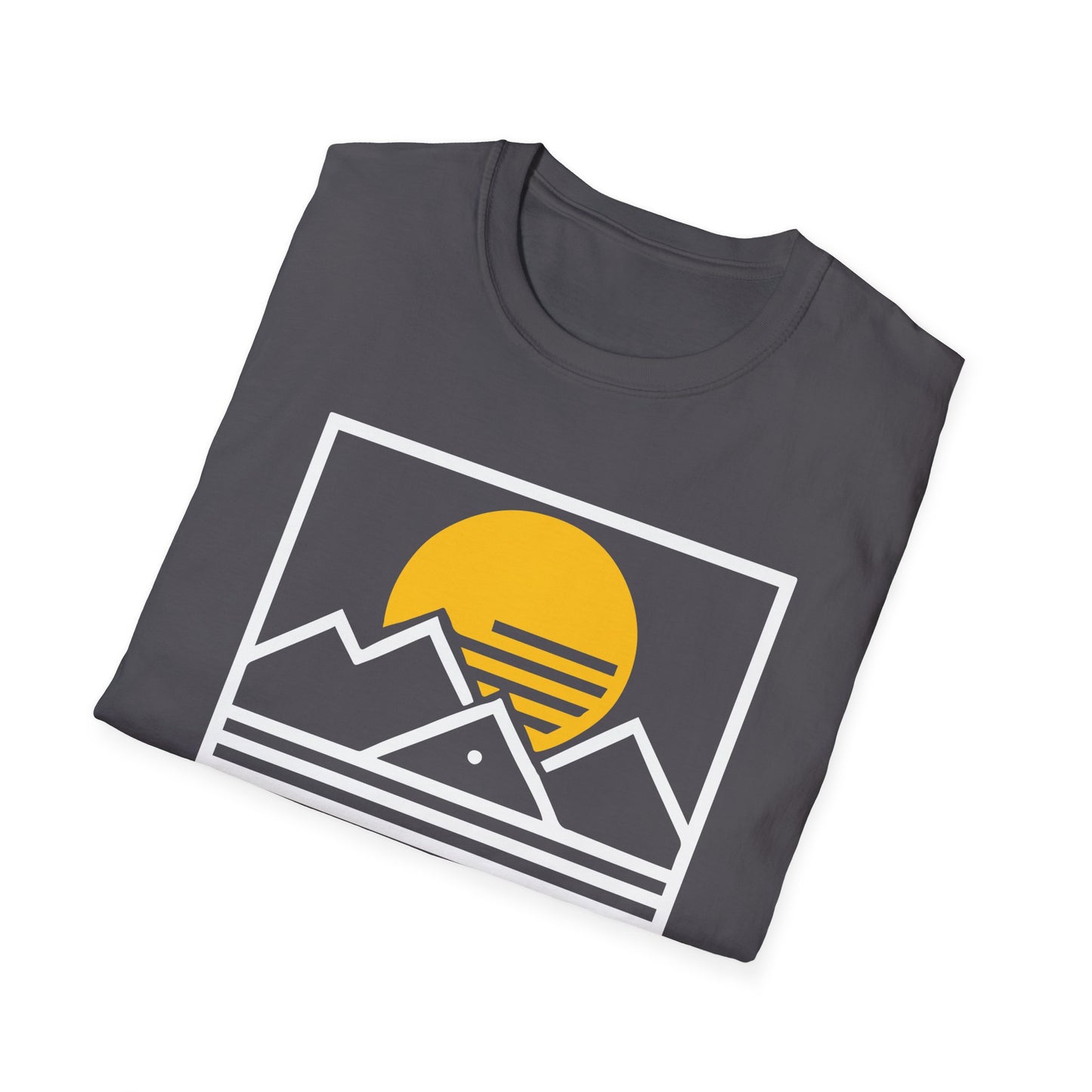 Minimal Rising Sun over the Mountains Graphic T-Shirt | Unisex