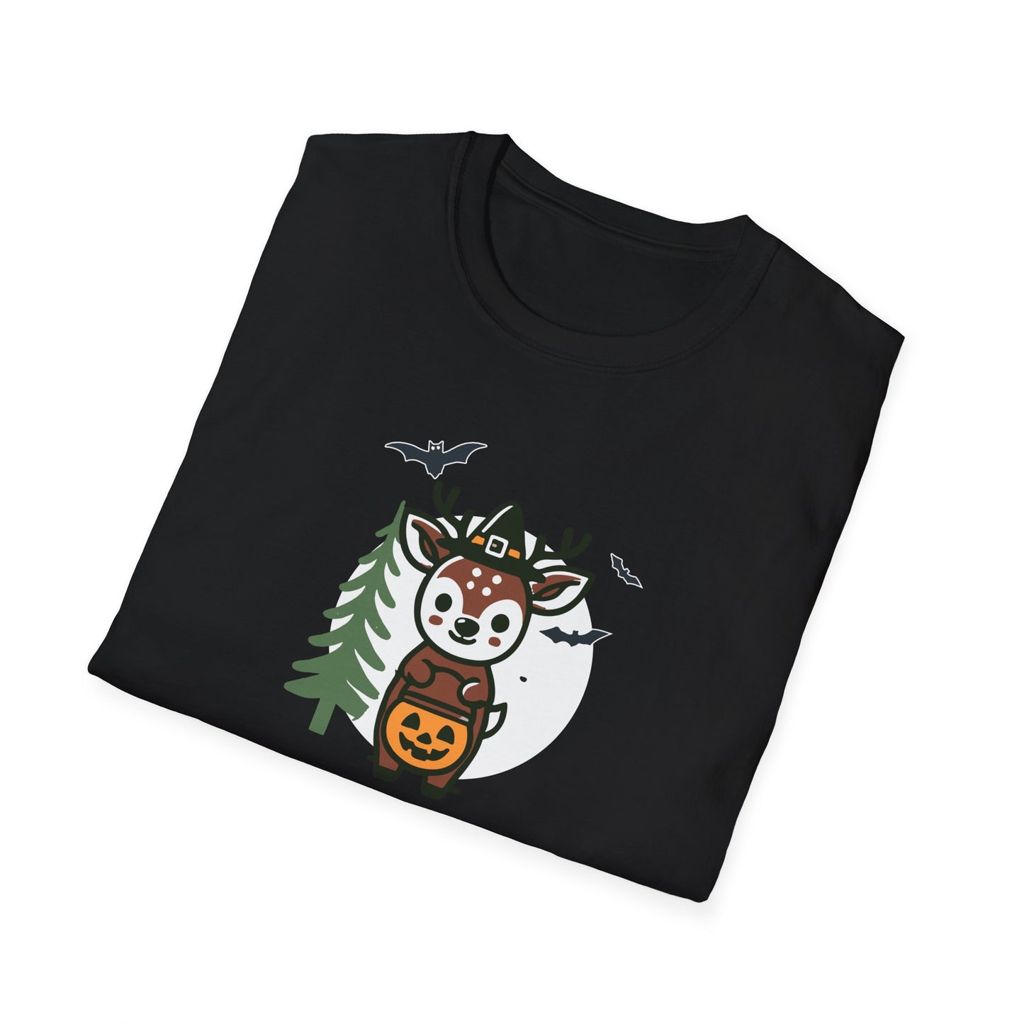 Cute Deer Halloween Trick or Treat T-Shirt | Adorable National Park Animal Illustration Tee | Perfect for Halloween and Nature Lovers