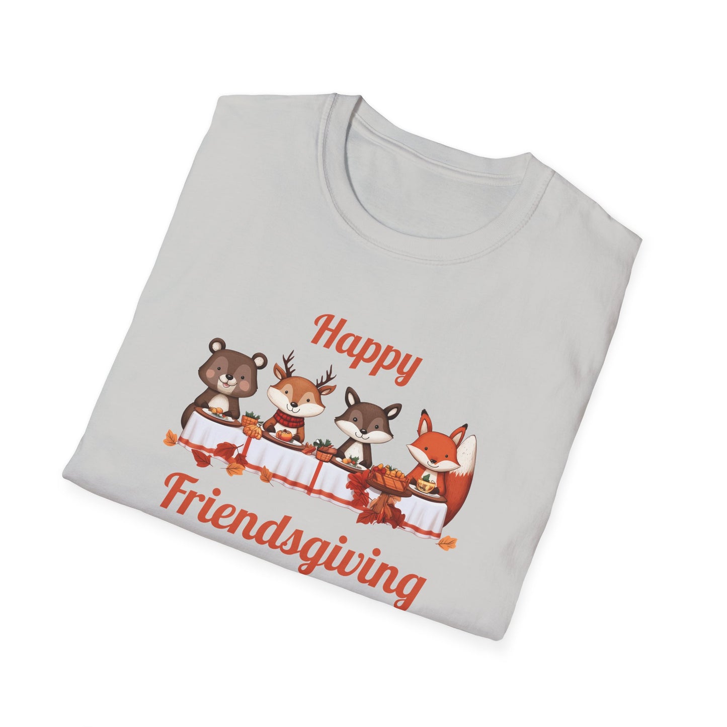 Cute Forest Animals Friendsgiving Thanksgiving T-Shirt - Fall Cozy Tee for Animal Lovers | Happy Thanksgiving & Pumpkin Season Shirt