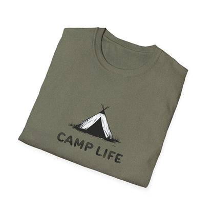 Minimalist Camp Life Tent T-Shirt | Unisex Camping Adventure Tee | Simple Nature Lover's Shirt for Hiking & Outdoor Enthusiasts