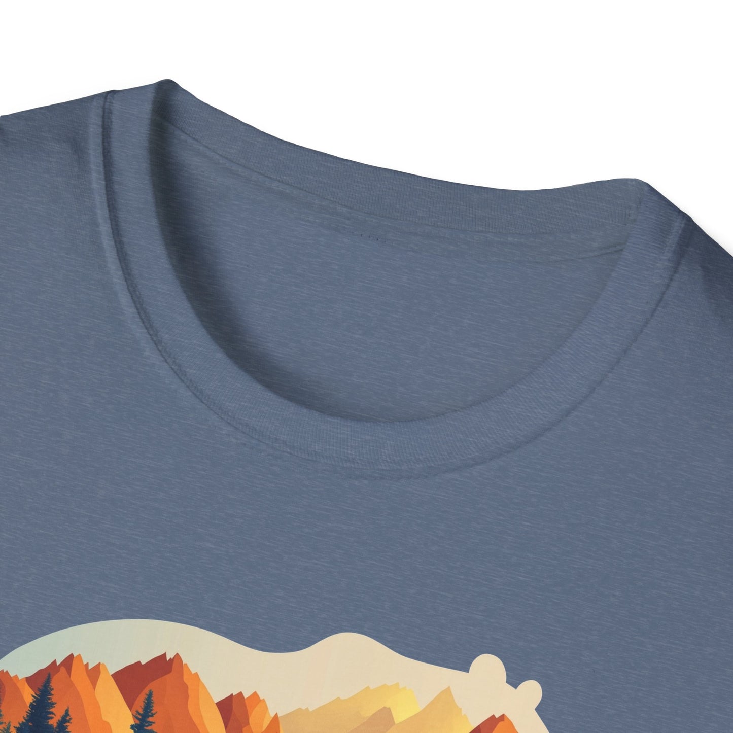 Mountain Bear Graphic T-Shirt - Scenic Sunset Landscape with Forest and Lake - Outdoor Adventure Wildlife Nature Tee