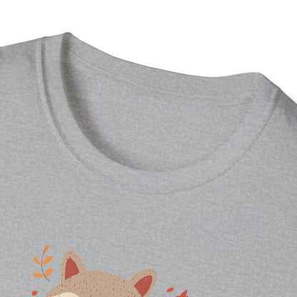 Crisp Air, Cozy Layers T-Shirt | Cute Fox Fall T-Shirt | Cozy Autumn Vibes Tee | Woodland Animal Sweater Shirt | Fall Coffee Lovers Shirt