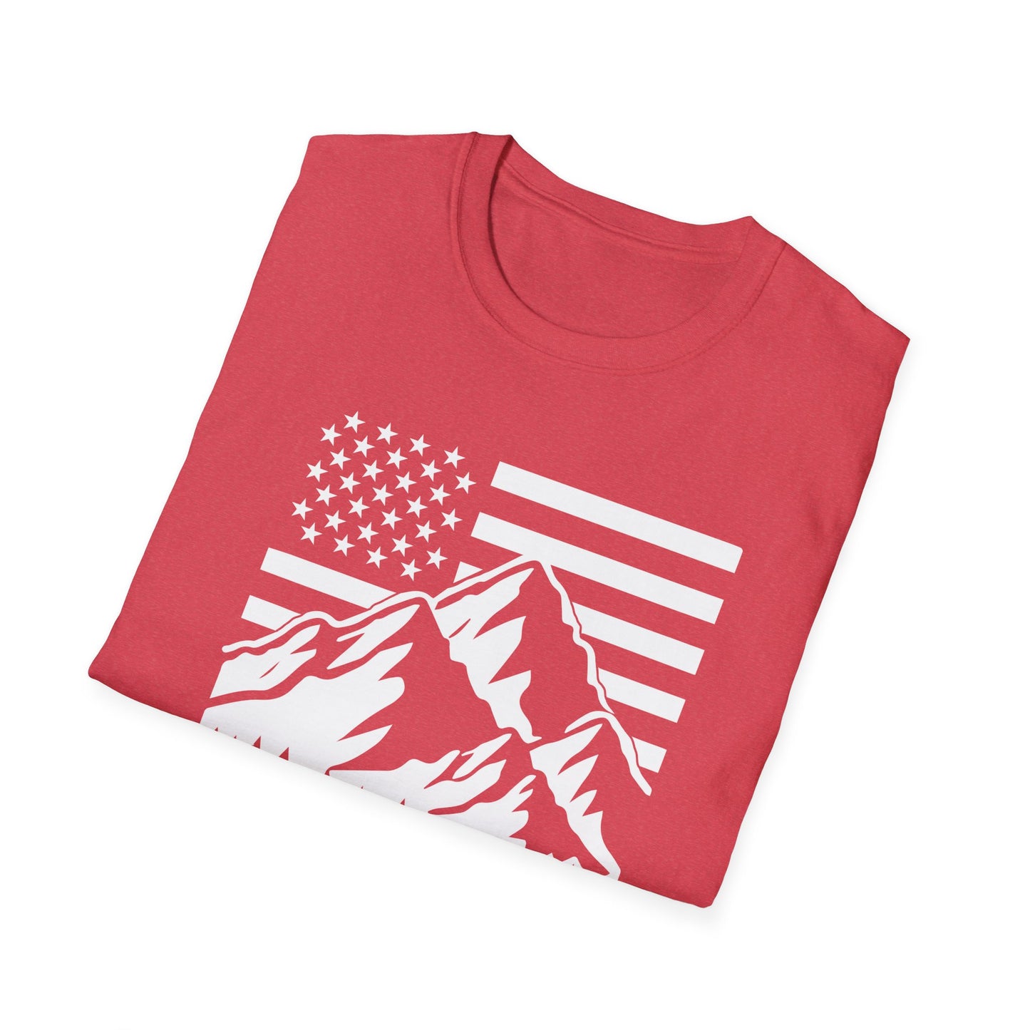 Patriotic Mountain T-Shirt - American Flag Outdoor Graphic Tee - Perfect for Nature Lovers - 2024 Election Shirt