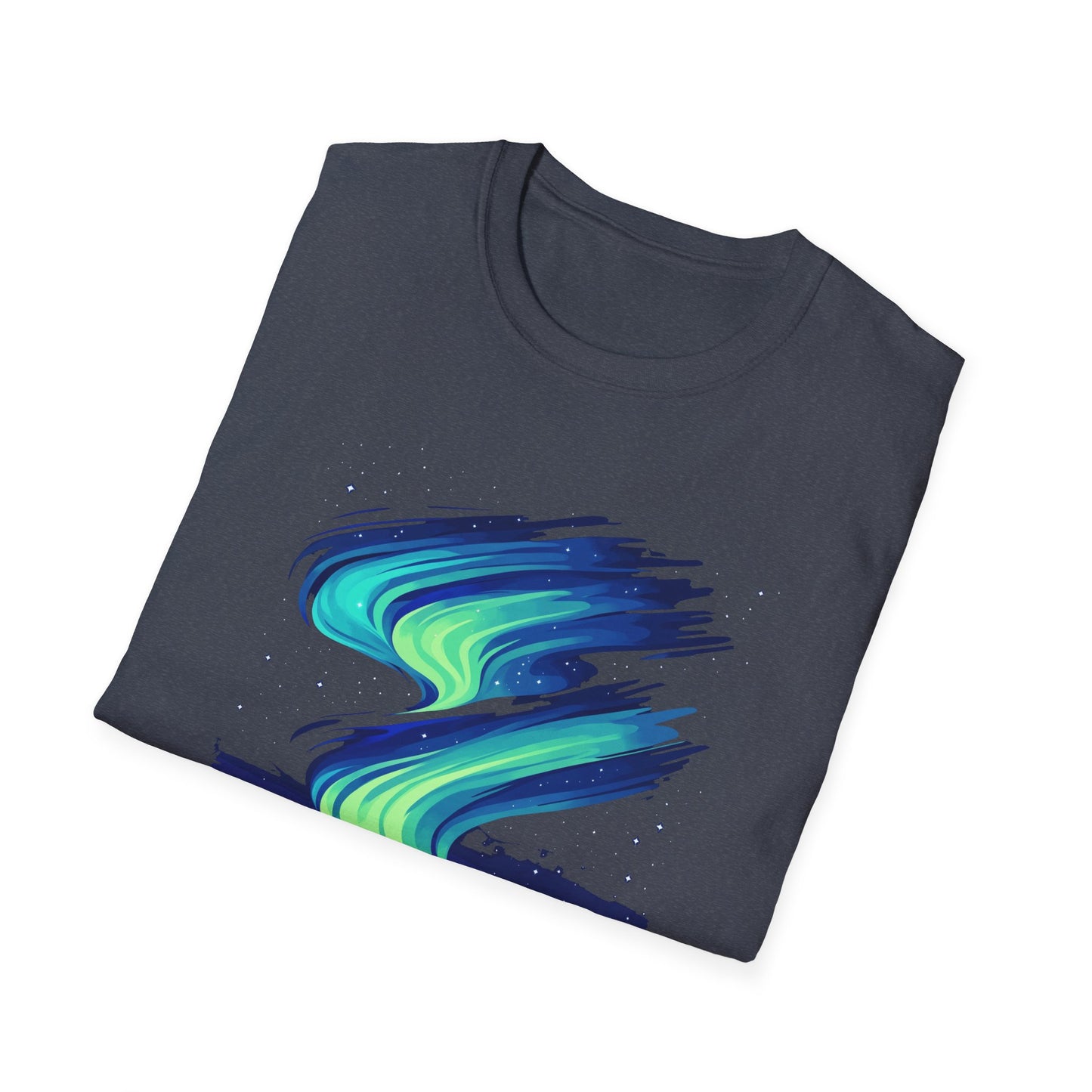 Northern Lights T-Shirt Aurora Borealis Minimalistic Top for Stargazers and Outdoor Enthusiasts, Casual Nature Graphic Tee Gift