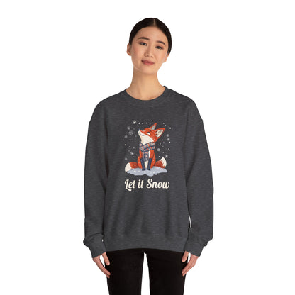 Cozy Winter Fox Sweatshirt | Let it Snow Christmas Sweater, Cute Animal Lover Gift, Wildlife Pullover, Holiday Gift for Fox Lovers