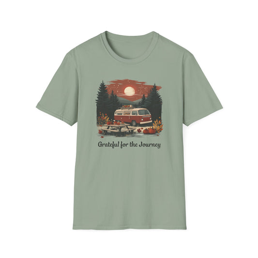 Grateful for the Journey Thanksgiving T-Shirt | Van Life Adventure Tee | Cozy Fall Shirt for Outdoor Enthusiasts | Perfect Thanksgiving Gift