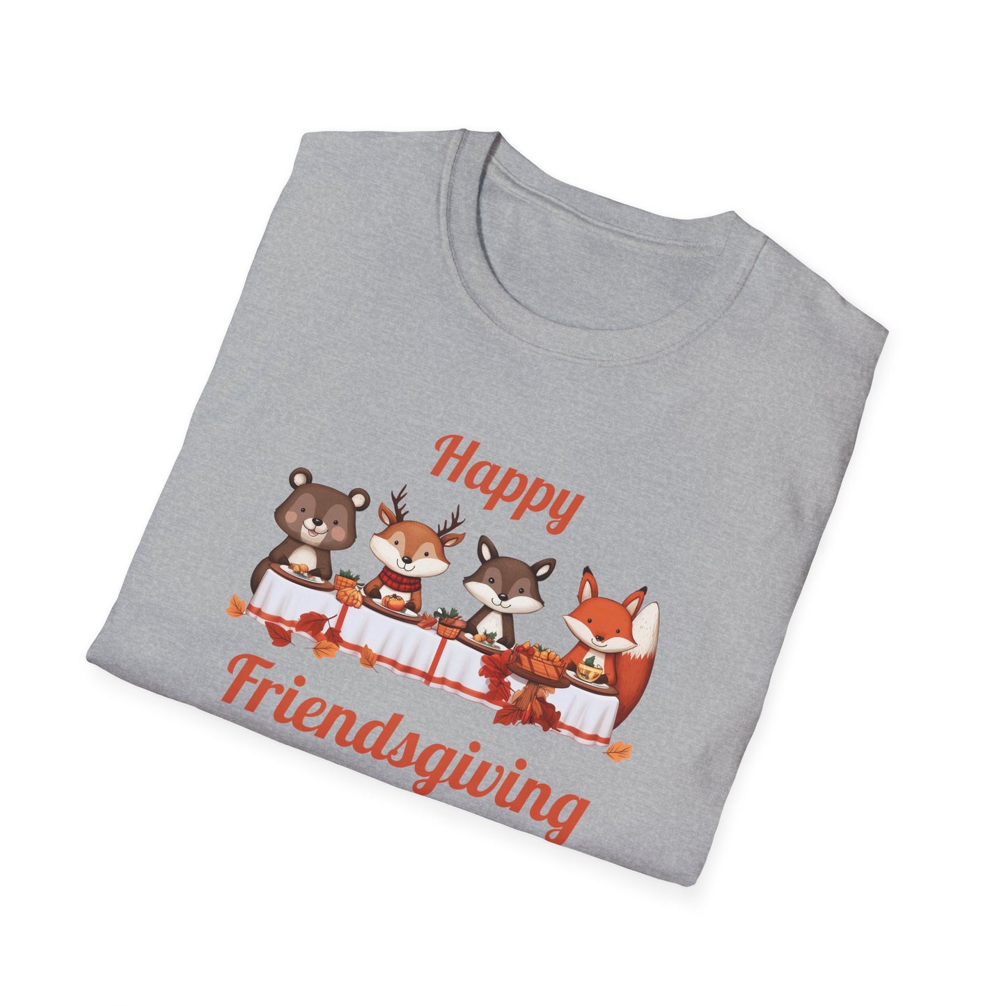 Cute Forest Animals Friendsgiving Thanksgiving T-Shirt - Fall Cozy Tee for Animal Lovers | Happy Thanksgiving & Pumpkin Season Shirt