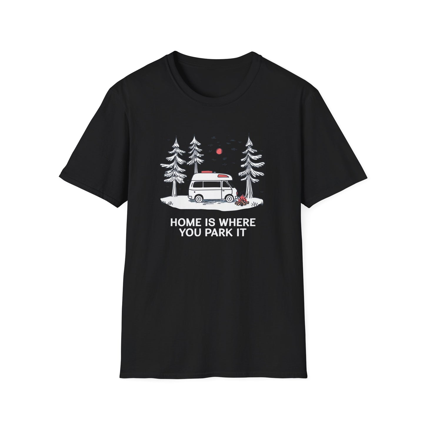 Home Is Where You Park It | Van Life Adventure T-Shirt, Camping Tee, Outdoor Lovers Gift, Road Trip Enthusiast, Minimalist Nature Shirt