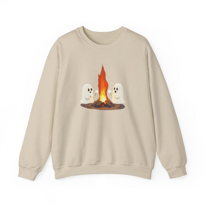 Halloween Ghost Campfire Sweatshirt, Camping Sweatshirt, Cute Spooky Tee, Halloween Party Outfit, Halloween 2024, Ghostly Campfire