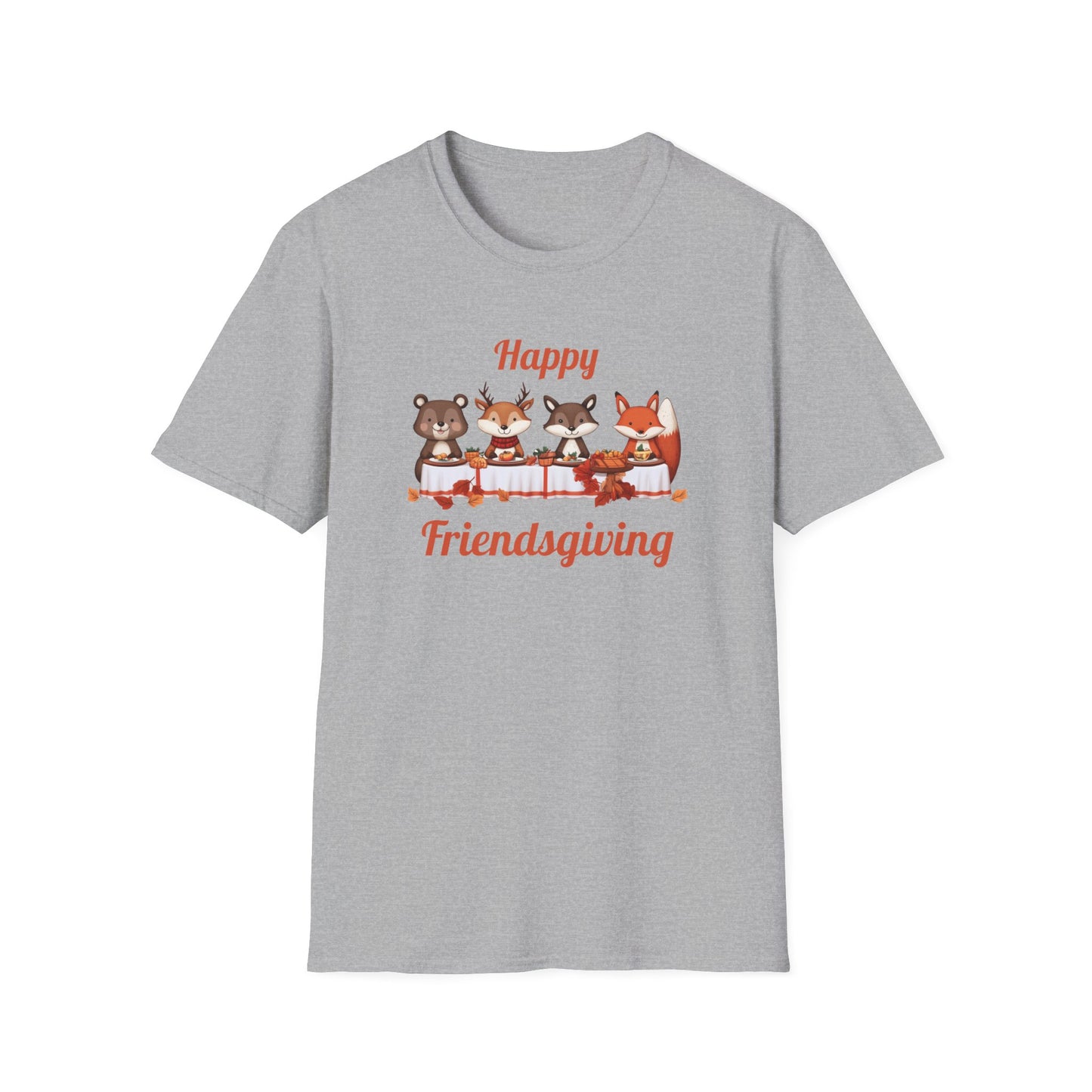 Cute Forest Animals Friendsgiving Thanksgiving T-Shirt - Fall Cozy Tee for Animal Lovers | Happy Thanksgiving & Pumpkin Season Shirt