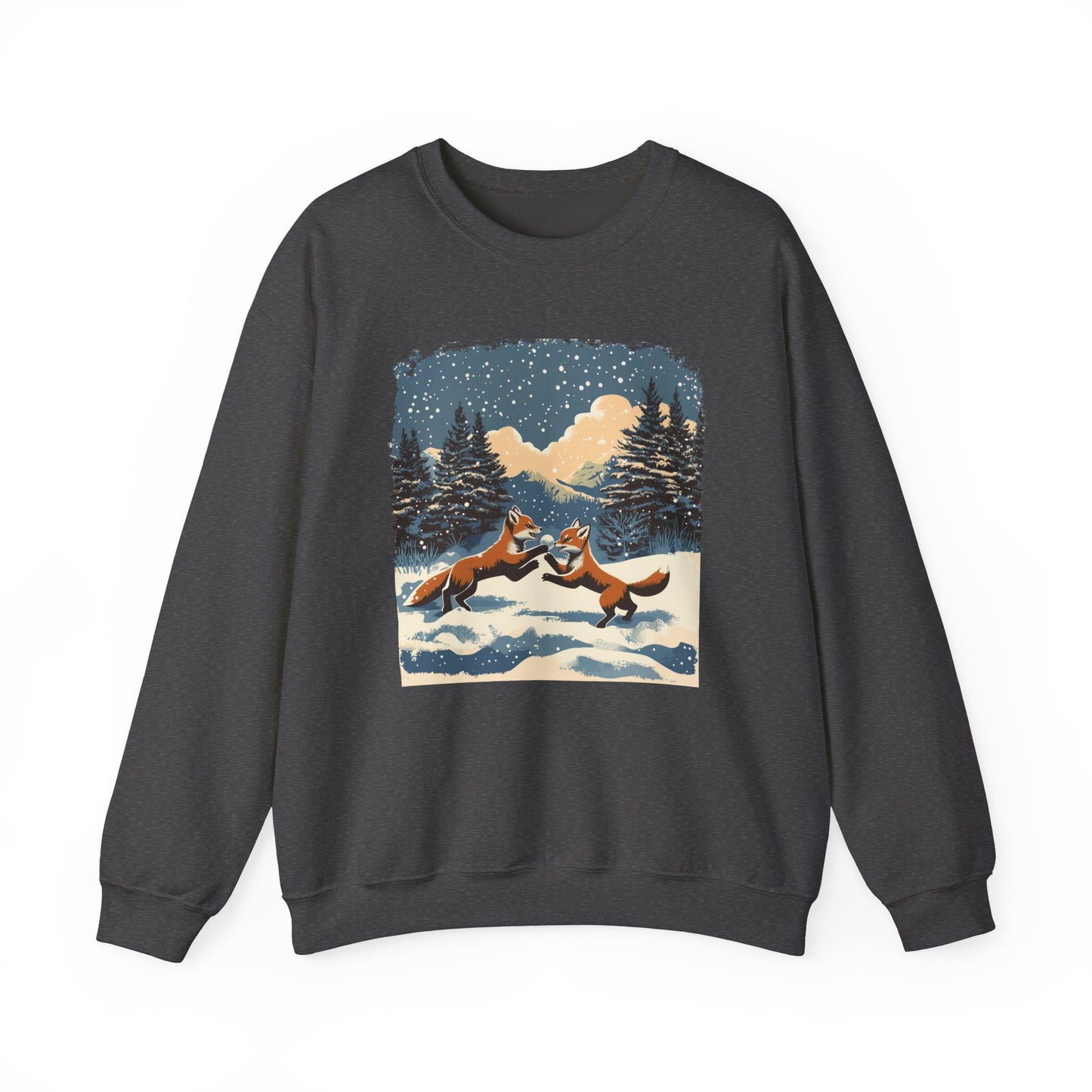 Cozy Winter Fox Sweatshirt | Retro Woodland Wildlife Christmas Sweater, Fox in Snow Pullover, Winter Nature Sweatshirt, Wildlife Animal Gift