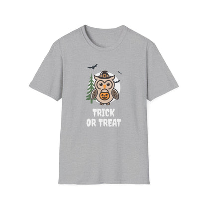 Cute Owl Halloween Trick or Treat T-Shirt | Adorable National Park Animal Illustration Tee | Perfect for Halloween and Nature Lovers