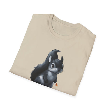 Cute Black Squirrel T-Shirt - Fall Animal Graphic Tee - Woodland Wildlife Shirt - Cozy Autumn Apparel - Nature Lover's Gift