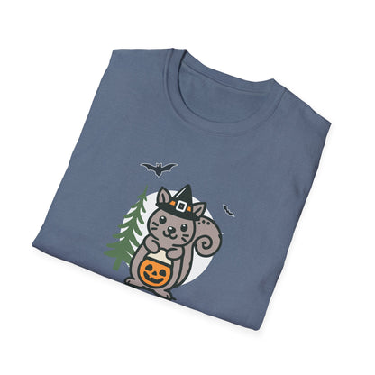 Cute Squirrel Halloween Trick or Treat T-Shirt | Adorable National Park Animal Illustration Tee | Perfect for Halloween and Nature Lovers