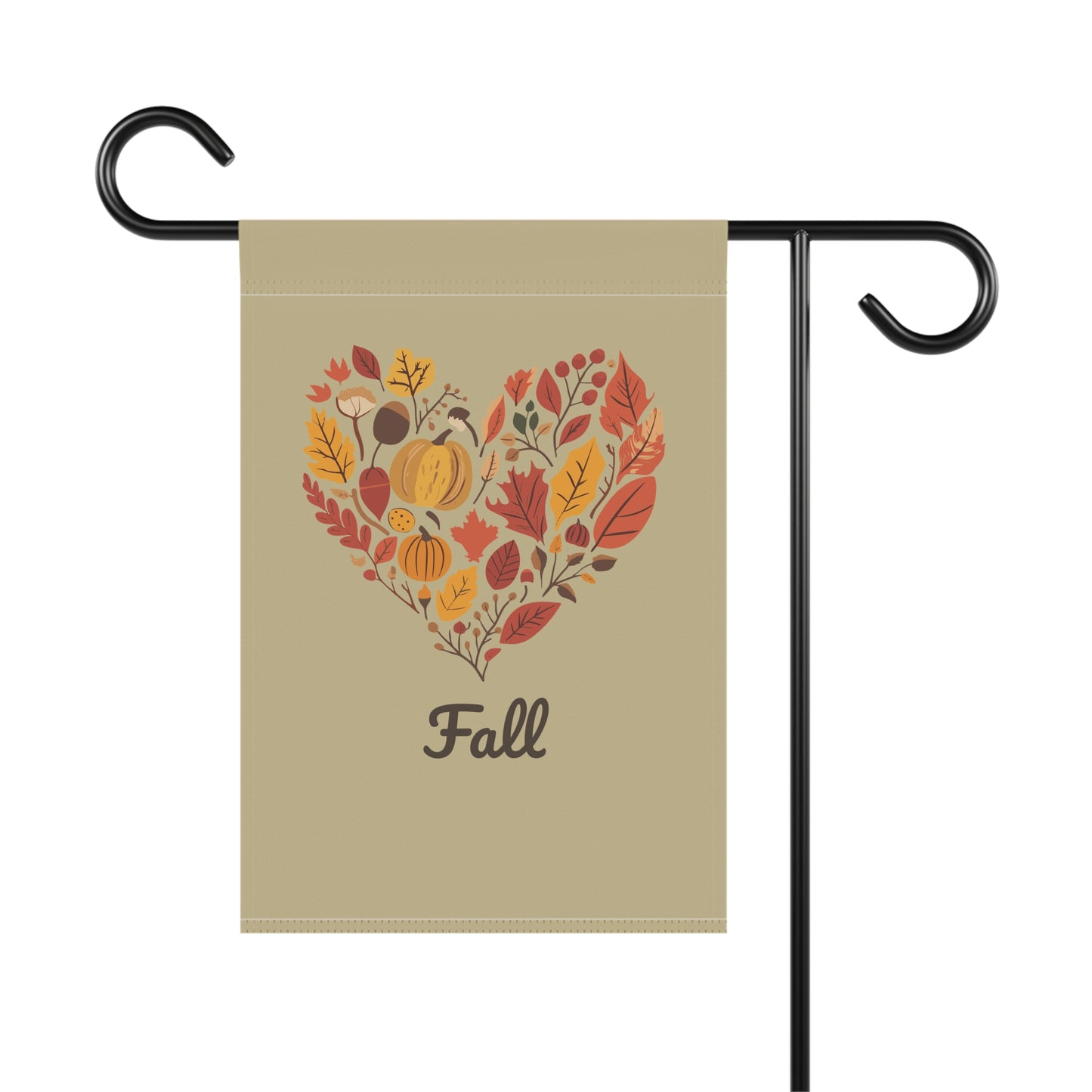 Heart Fall Garden Flag | Cozy Autumn Outdoor Banner | Fall Leaves Yard Decor | Nature-Inspired Fall Flag | Thanksgiving Garden Decoration