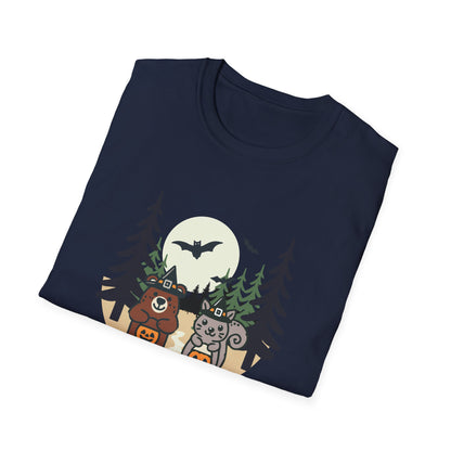 Forest Friends Trick-Or-Treat Halloween T-Shirt | Cute Bear and Squirrel Design | Trick-or-Treat Animal Tee