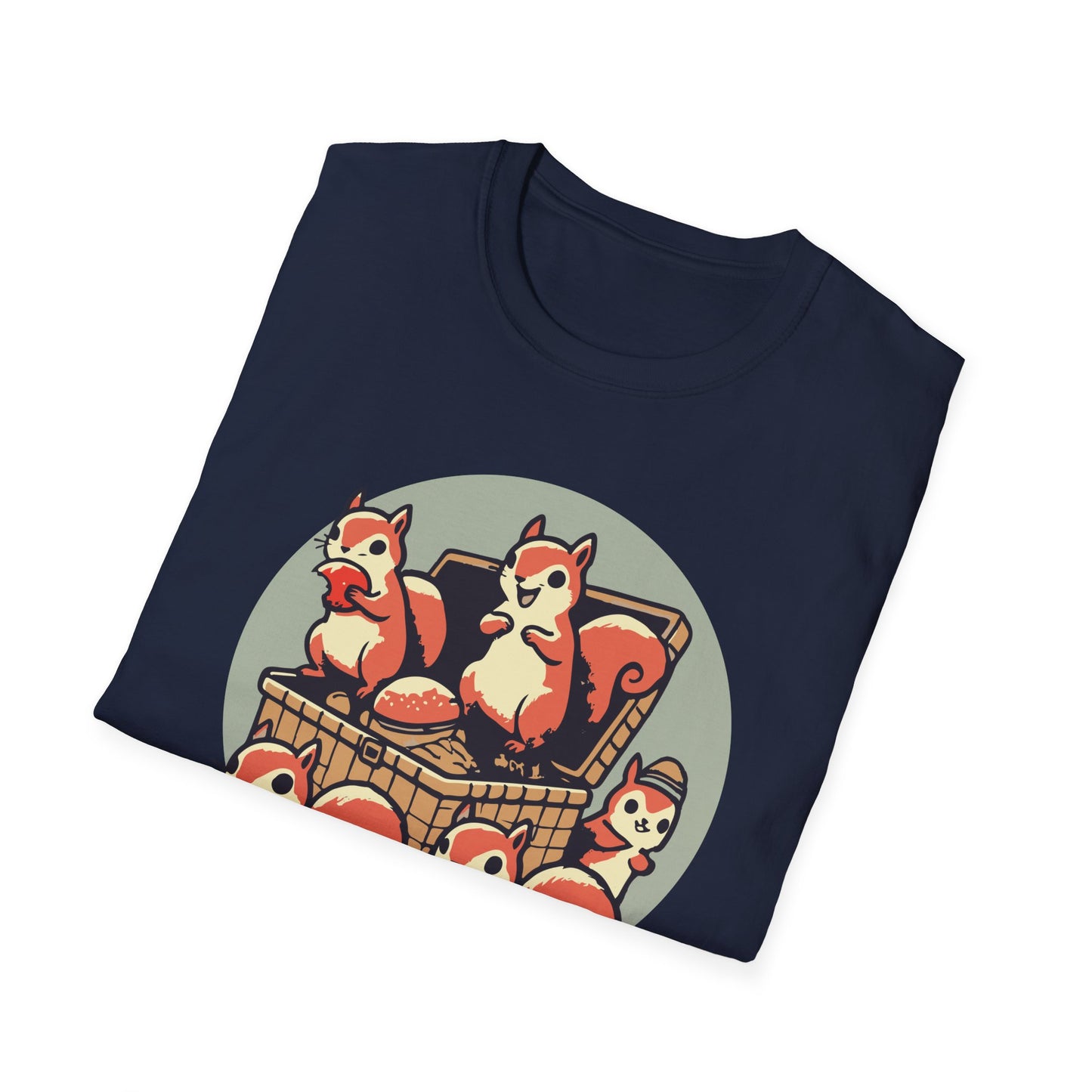 Picnic Plunderers Funny Squirrel T-Shirt - Humorous Animal Graphic Tee for Nature Lovers - Cute Outdoor Apparel for Wildlife Enthusiasts