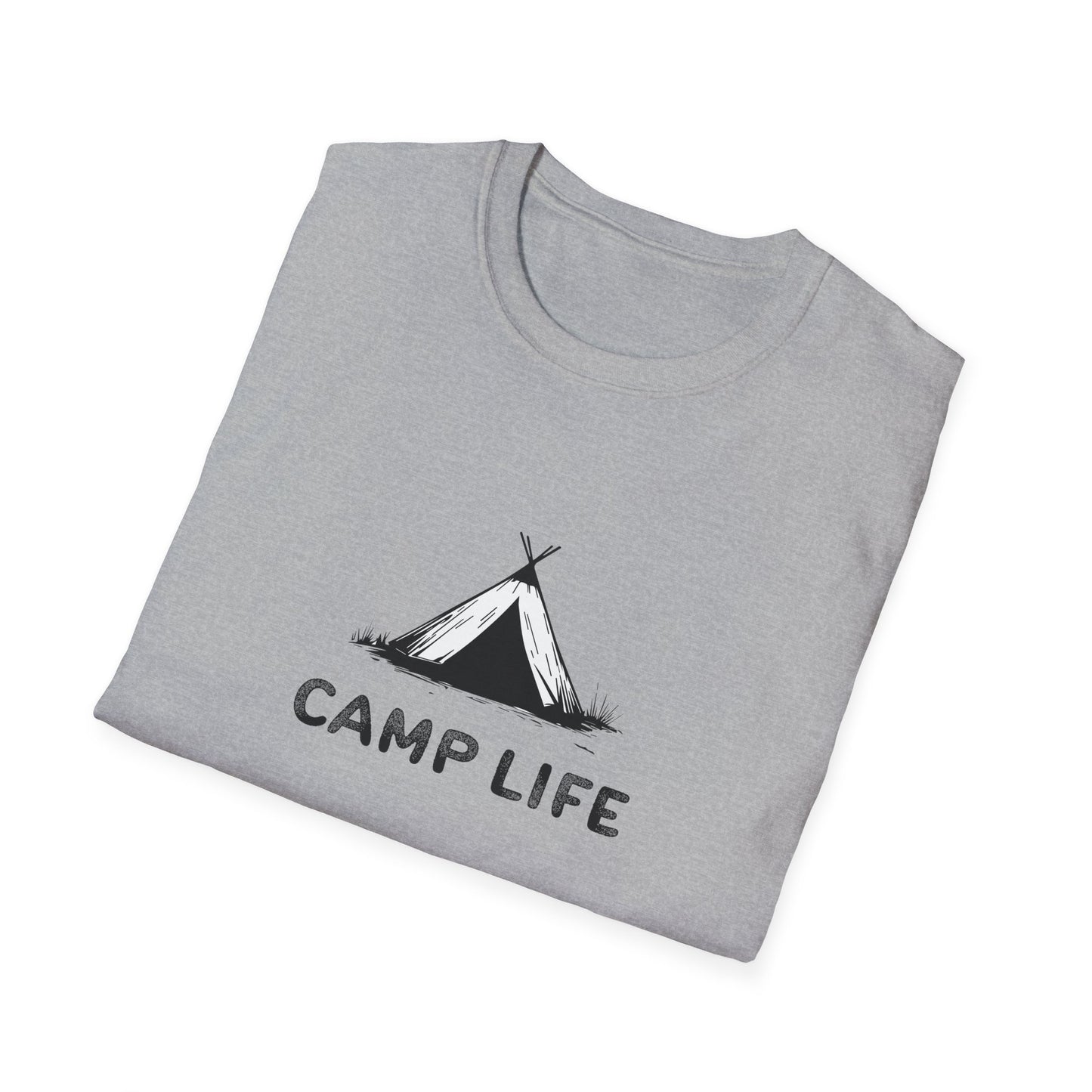 Minimalist Camp Life Tent T-Shirt | Unisex Camping Adventure Tee | Simple Nature Lover's Shirt for Hiking & Outdoor Enthusiasts