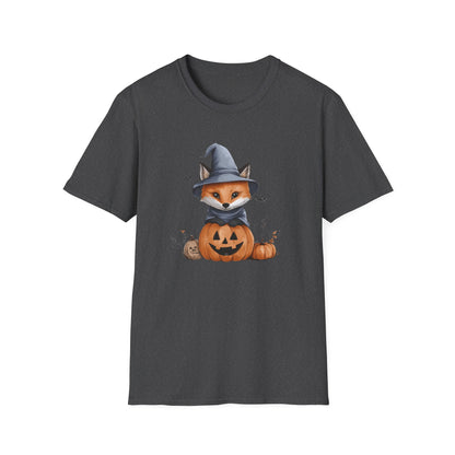 Cute Fox Halloween Shirt - Witch Fox in Pumpkin Graphic Tee - Spooky Season Fall Apparel - Halloween Gift for Fox Lovers