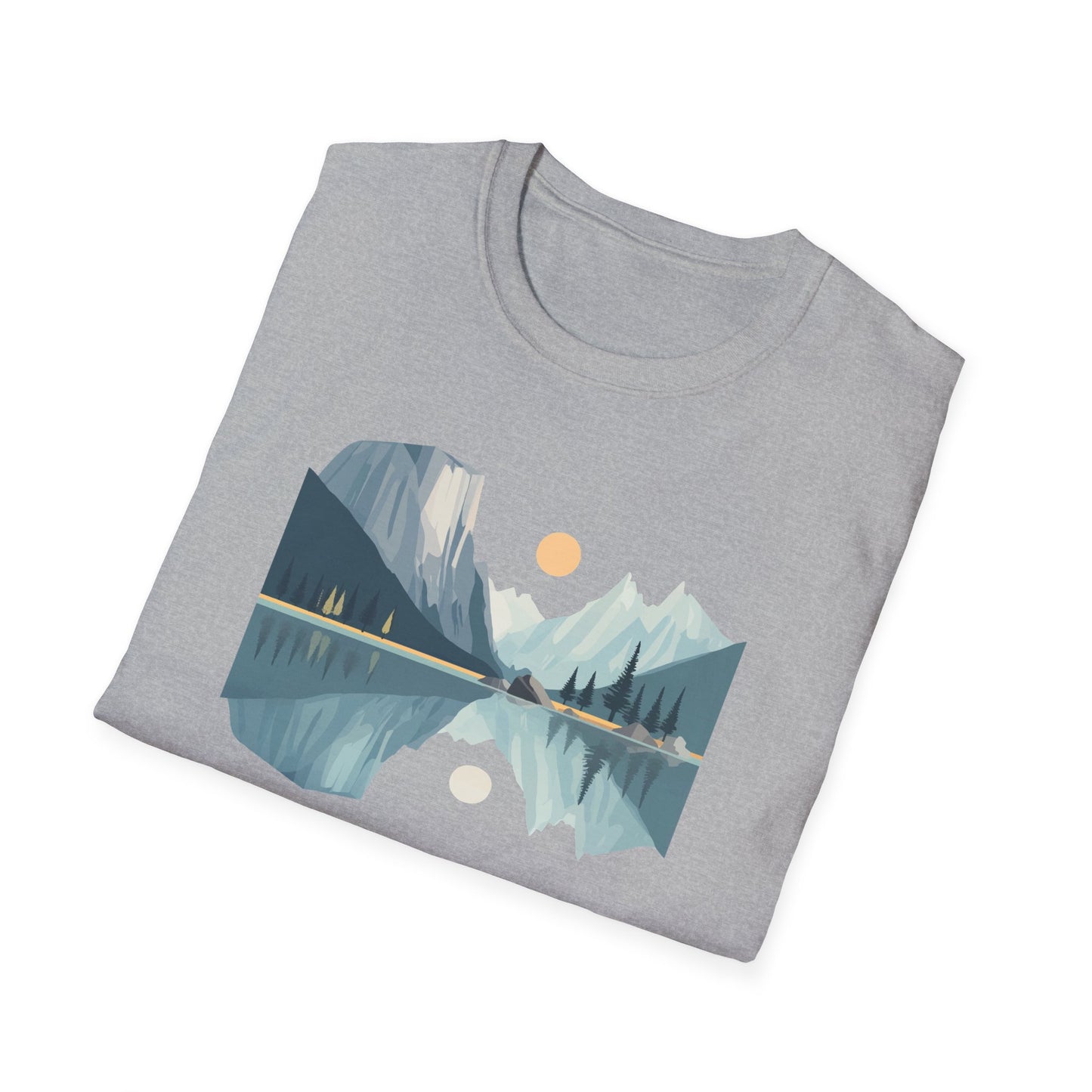 Mountain Reflection T-Shirt | Minimalist Outdoor Nature Tee | Scenic Landscape Graphic Shirt | Adventure Hiking Camping Gift