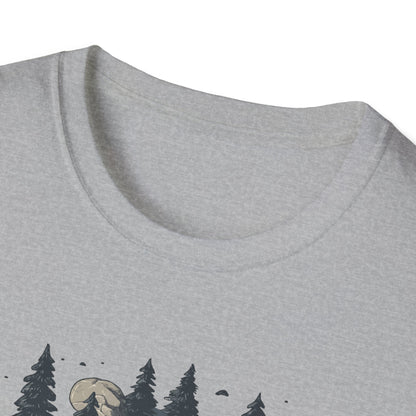 Rustic Minimalist Hiking Trail Shirt - Pine Trees and Rocks Forest Path Design - Outdoor Nature Lover Apparel Gift