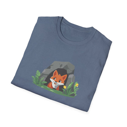 Adorable Fox Cave T-Shirt | Cute Woodland Animal Graphic Tee | Perfect for Nature Lovers, National Park Enthusiasts, and Outdoor Adventures