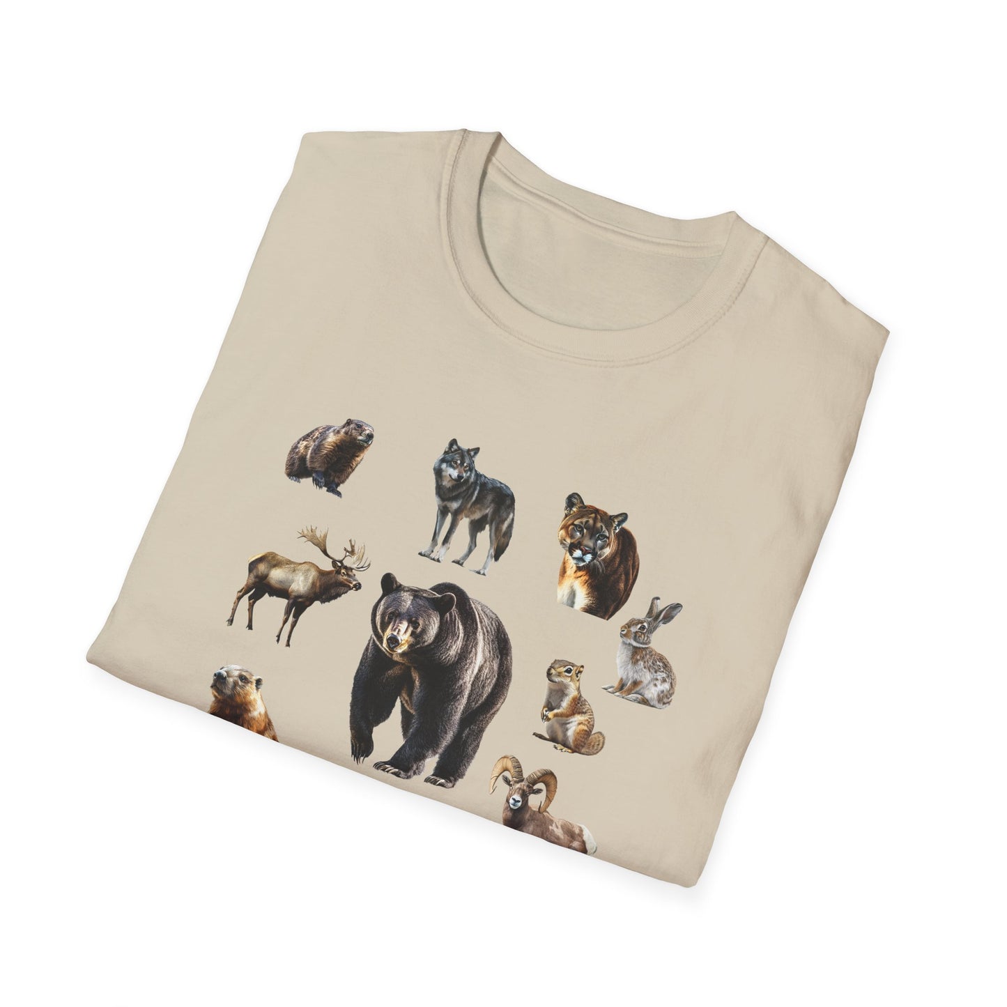 Rocky Mountain Wildlife T-Shirt - North American Wildlife Graphic Tee, Nature Lover & Hiker Shirt, Wildlife Gift for Animal Lovers