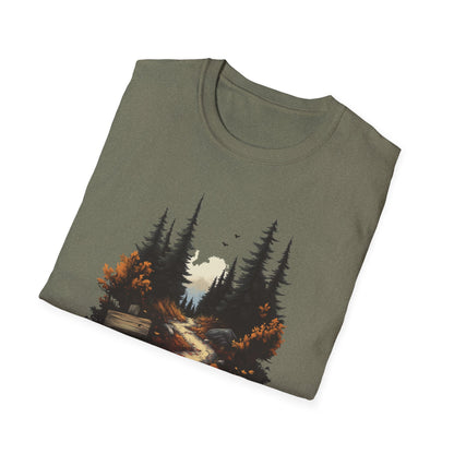 Autumn Trails Await T-Shirt | Fall Hiking Shirt | Nature-Inspired Adventure Tee | Perfect for Hikers and Outdoor Lovers